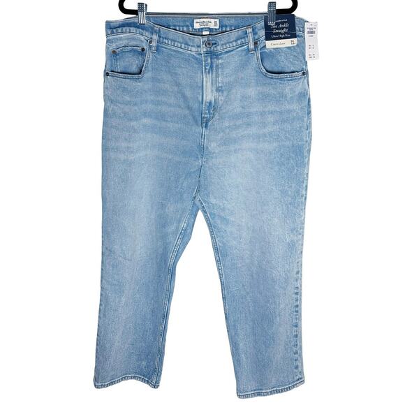 Abercrombie Fitch Womens Curve Love Ultra High Rise Ankle Straight Jean NWT Plus - Picture 5 of 14